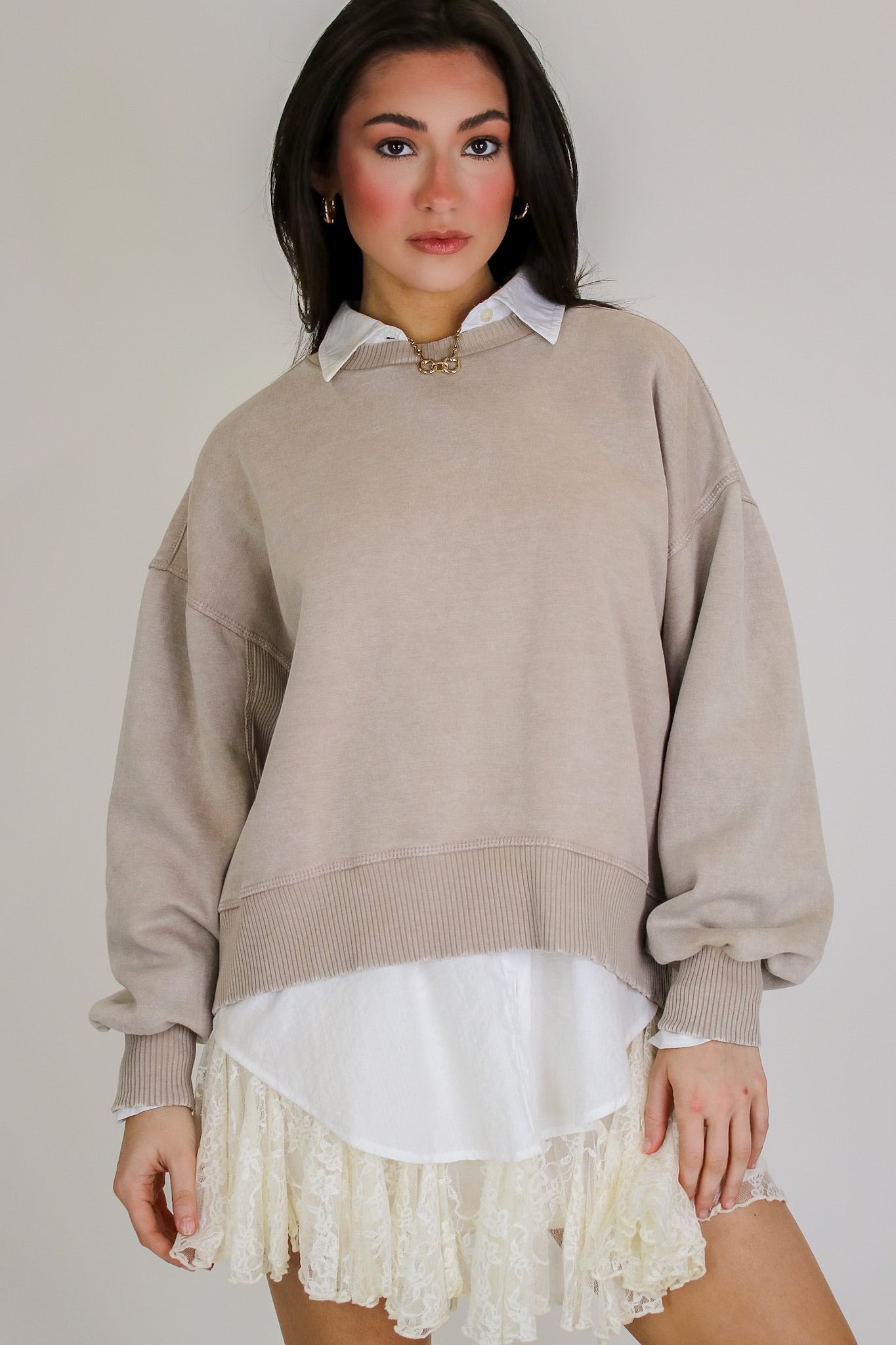 Refined Relaxation Acid Wash Pullover