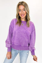 Refined Relaxation Acid Wash Pullover - BACK IN STOCK - Madison and Mallory