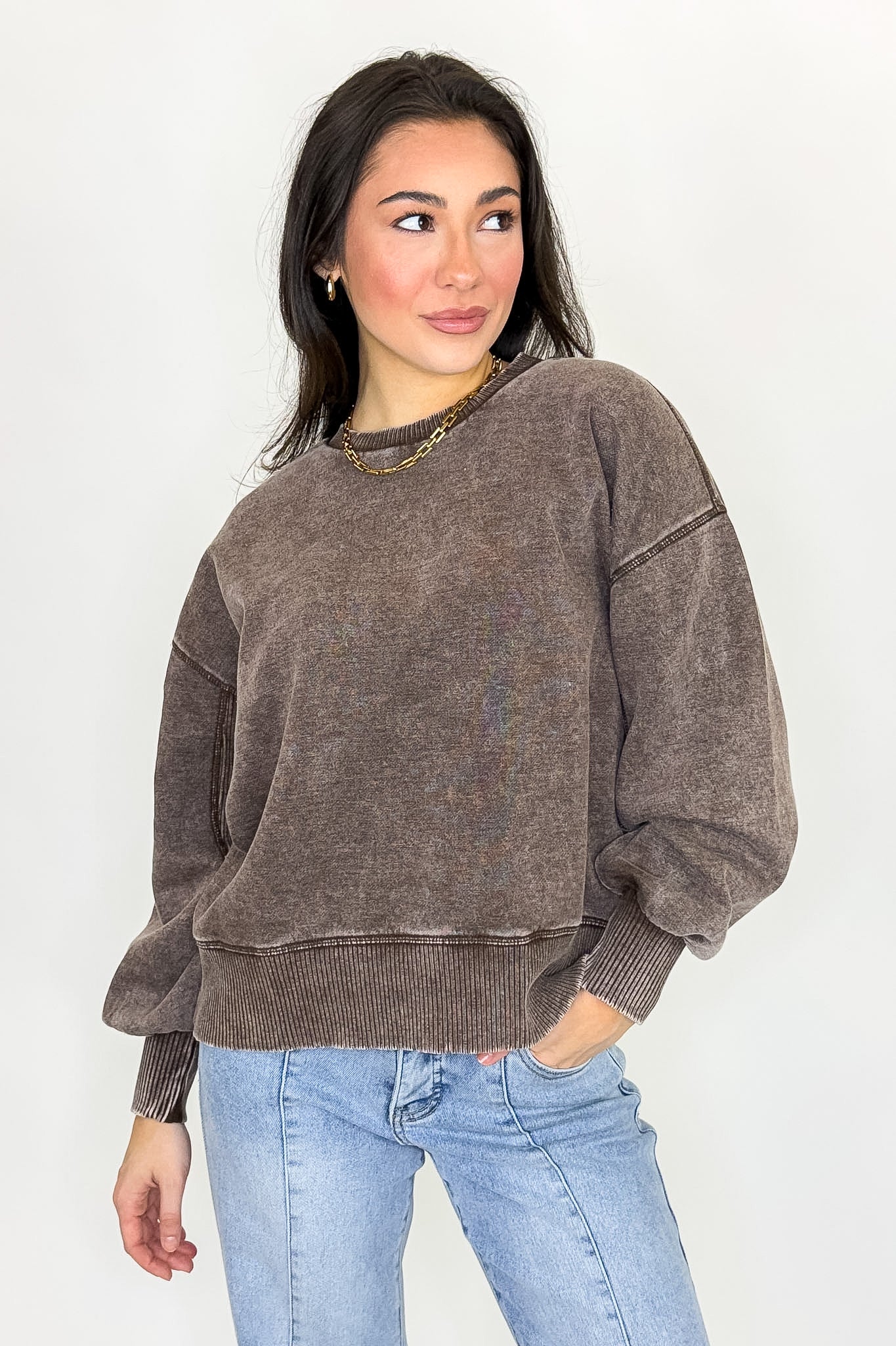 Refined Relaxation Acid Wash Pullover