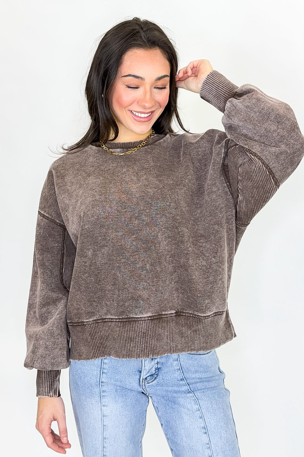 Refined Relaxation Acid Wash Pullover