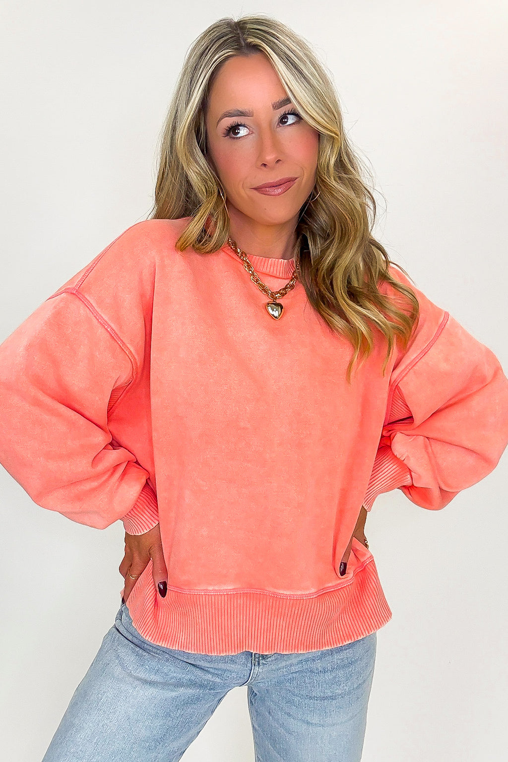 Refined Relaxation Acid Wash Pullover - BACK IN STOCK - Madison and Mallory