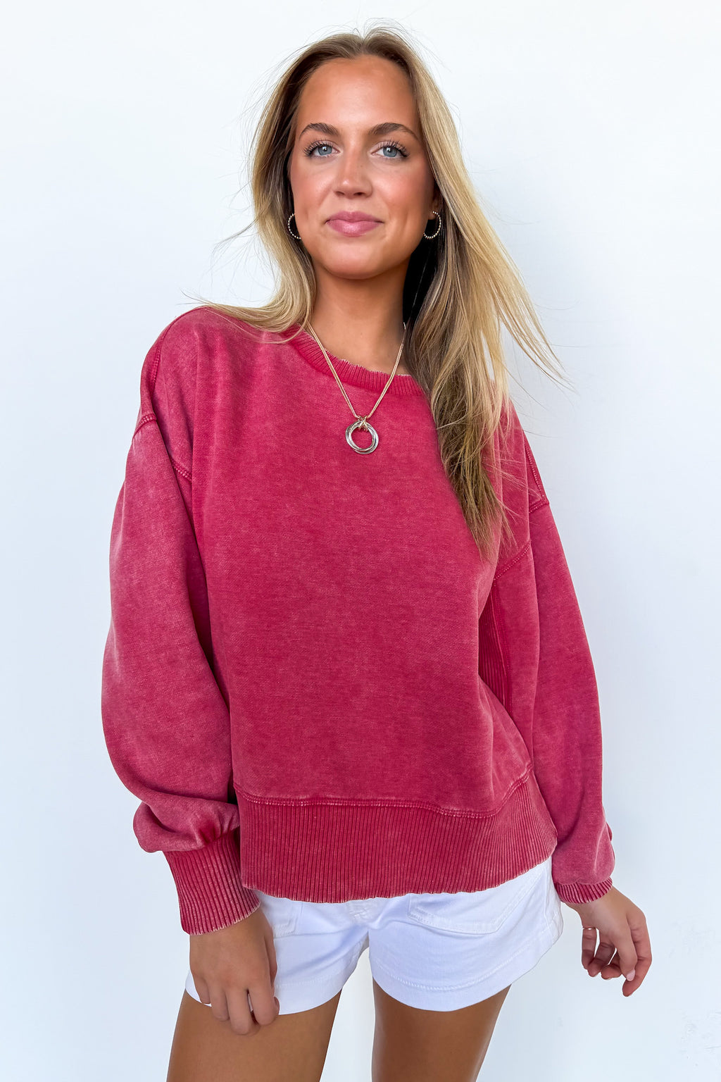 Refined Relaxation Acid Wash Pullover