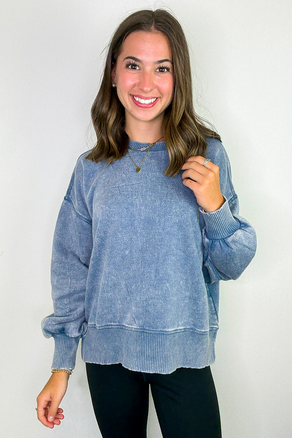 Refined Relaxation Acid Wash Pullover - BACK IN STOCK