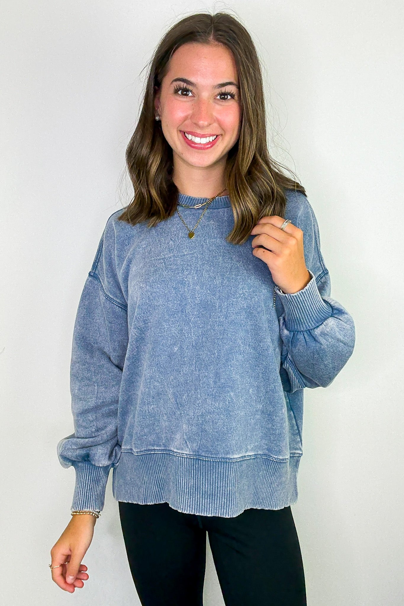 Refined Relaxation Acid Wash Pullover - BACK IN STOCK