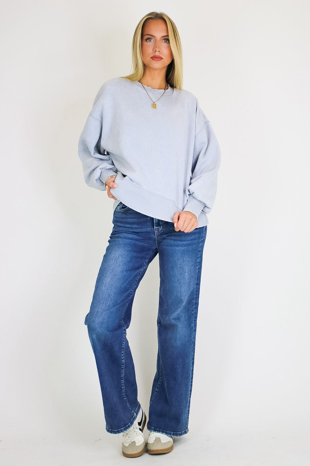 Refined Relaxation Acid Wash Pullover
