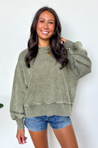 Refined Relaxation Acid Wash Pullover
