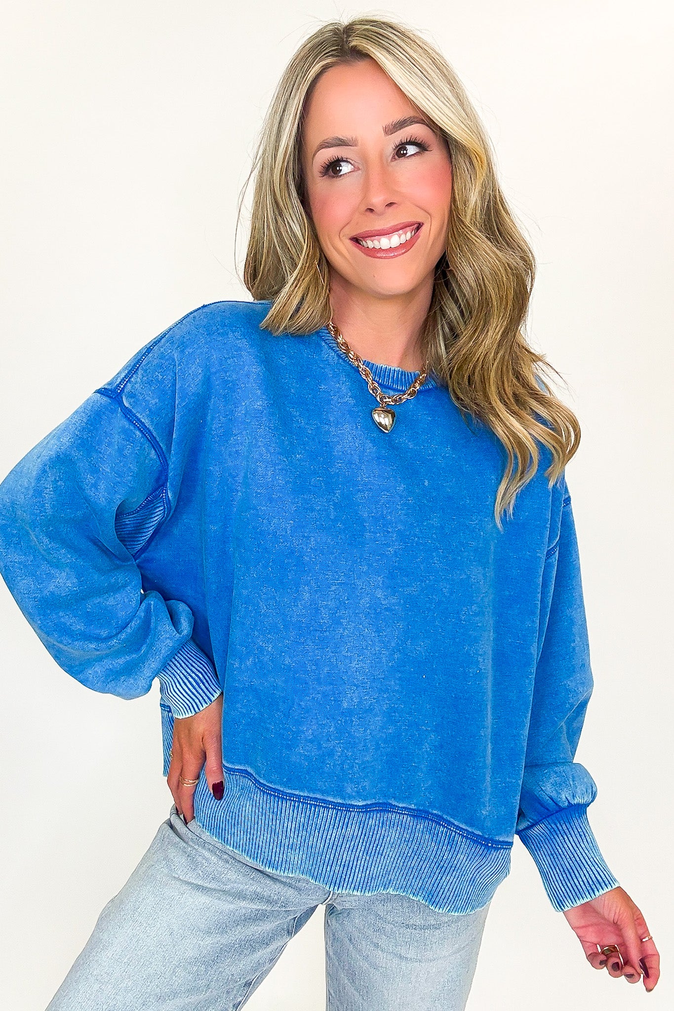 Refined Relaxation Acid Wash Pullover - BACK IN STOCK