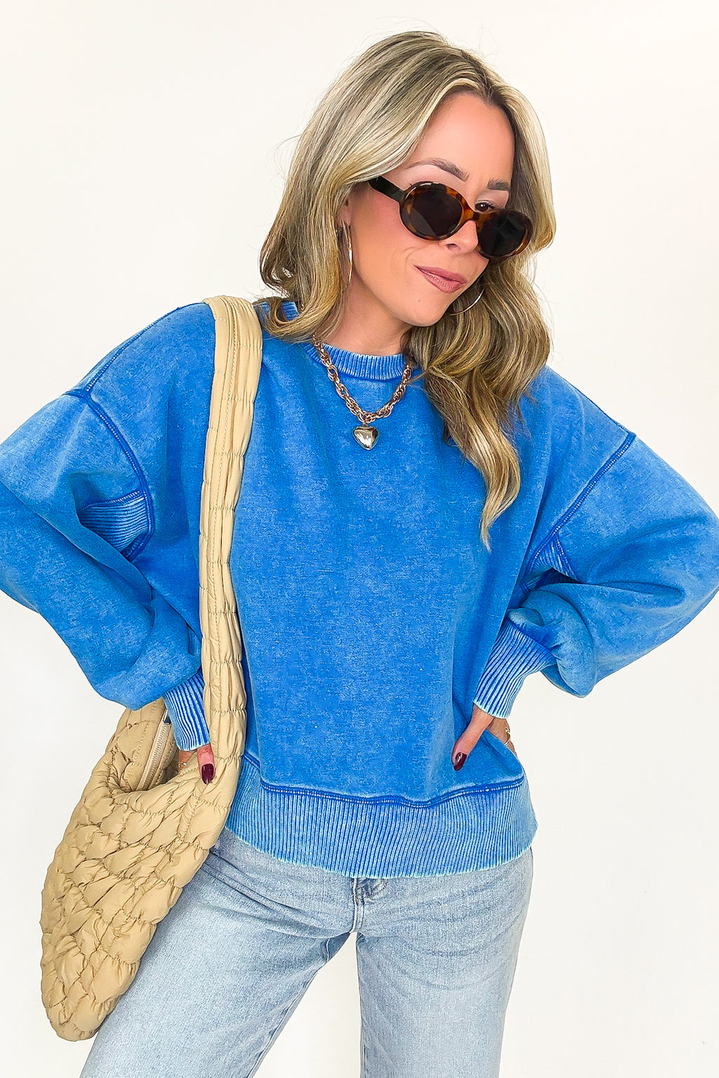 Refined Relaxation Acid Wash Pullover - BACK IN STOCK - Madison and Mallory