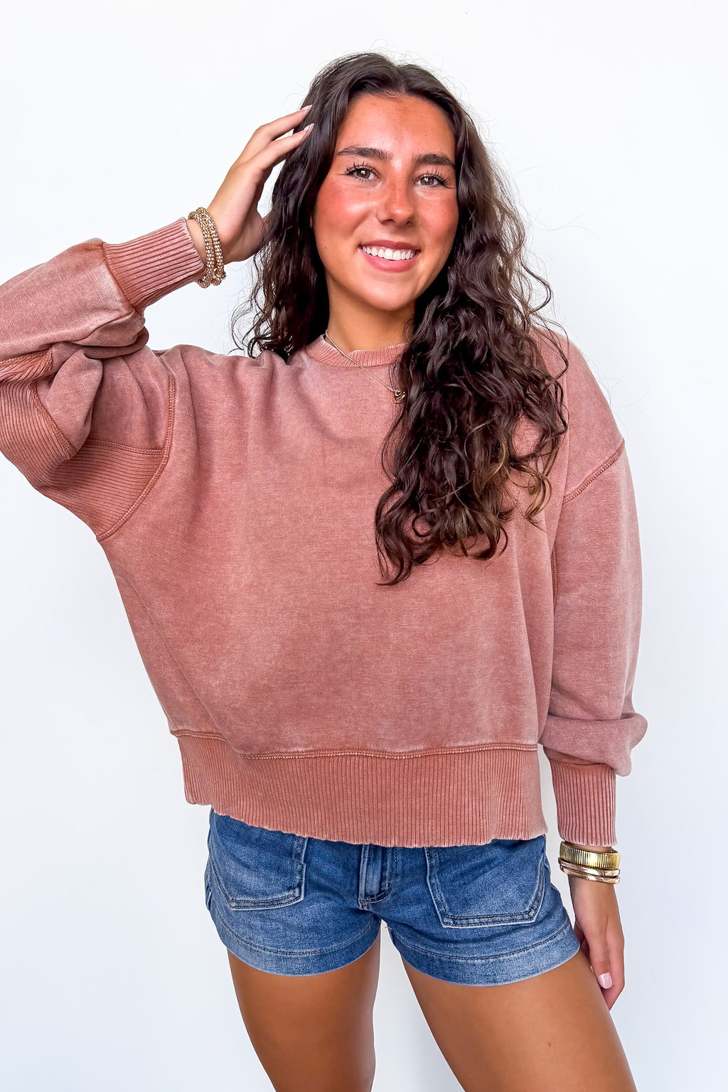 Refined Relaxation Acid Wash Pullover - BACK IN STOCK