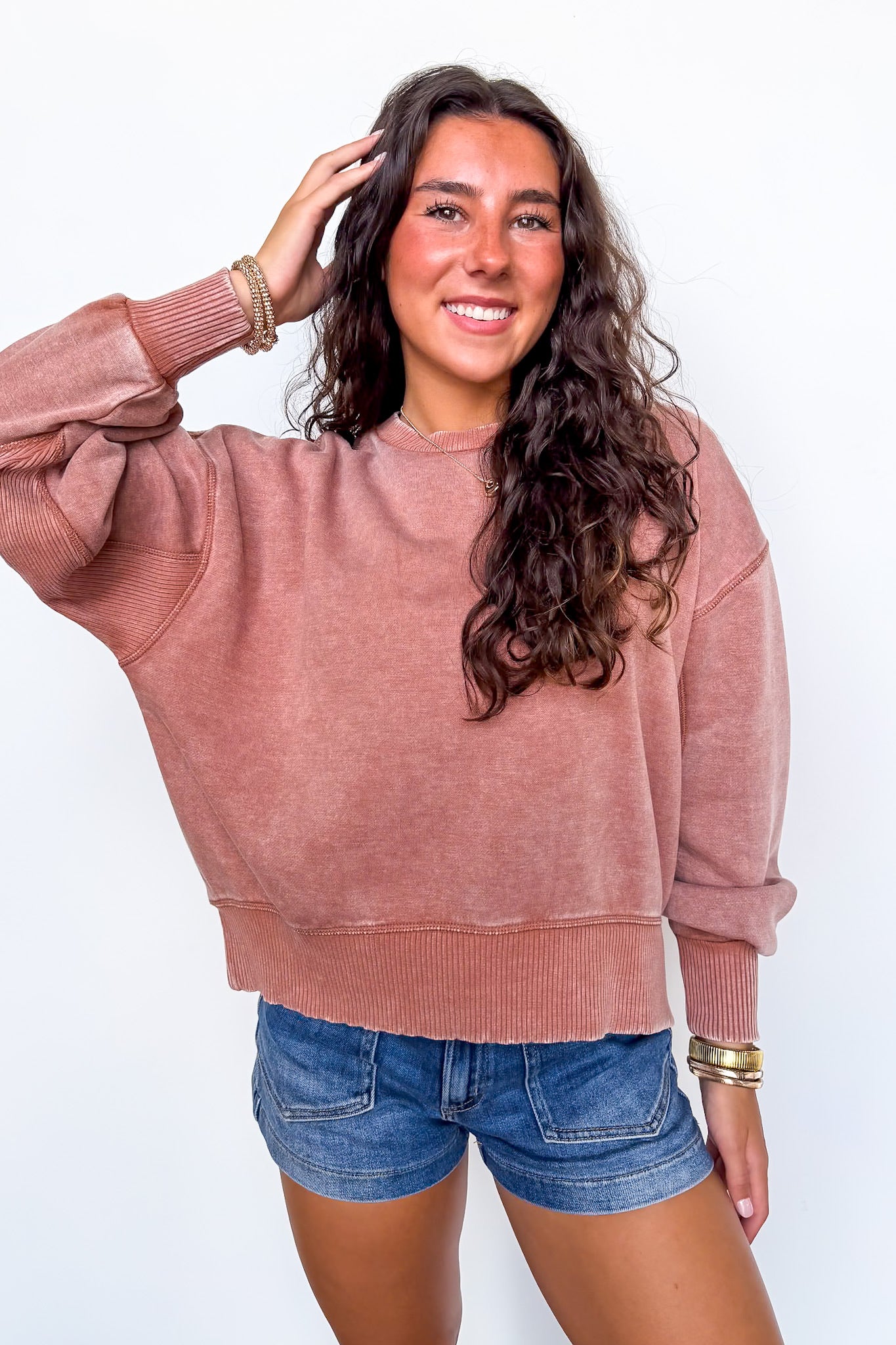 Refined Relaxation Acid Wash Pullover - BACK IN STOCK