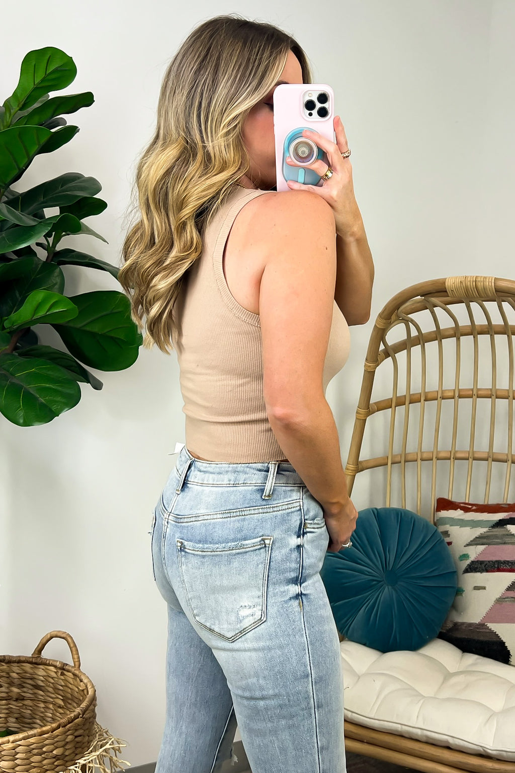  Reiss Round Neck Ribbed Cami Crop Top - FINAL SALE - Madison and Mallory