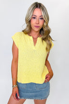 Mellow Yellow / S Relaxed Motion Slub Knit Sweater Top - Madison and Mallory