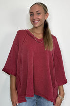 Relaxed Rhythm Corded Rib V-Neck Top - FINAL SALE - Madison and Mallory