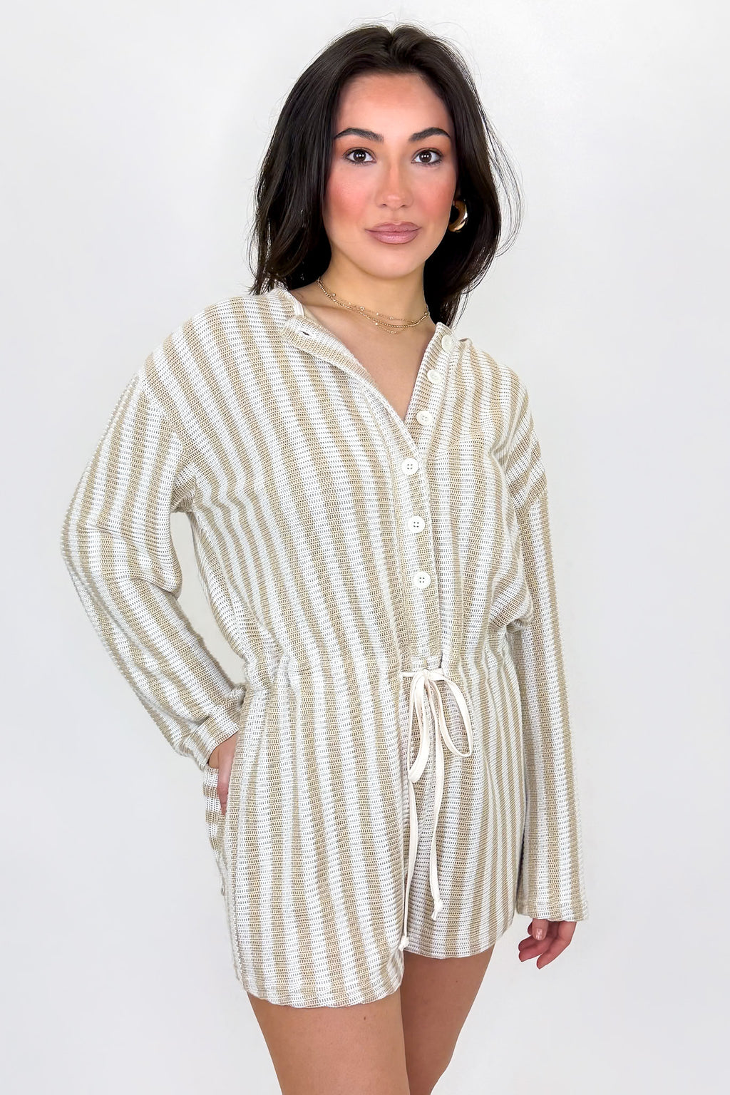 Relaxed Attitude Knit Striped Romper - Madison and Mallory