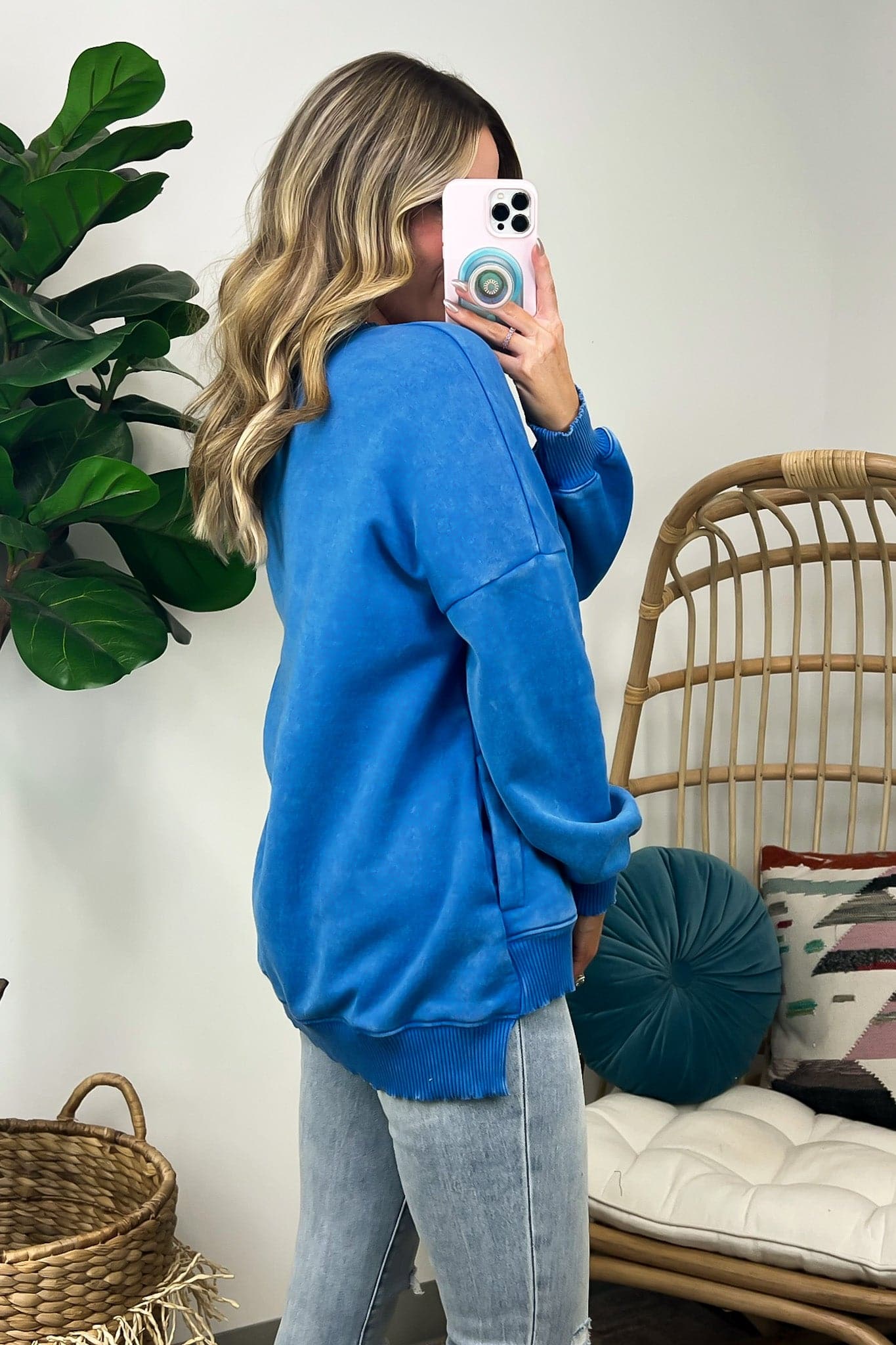  Remind Me Later Acid Wash Fleece Pullover - Madison and Mallory