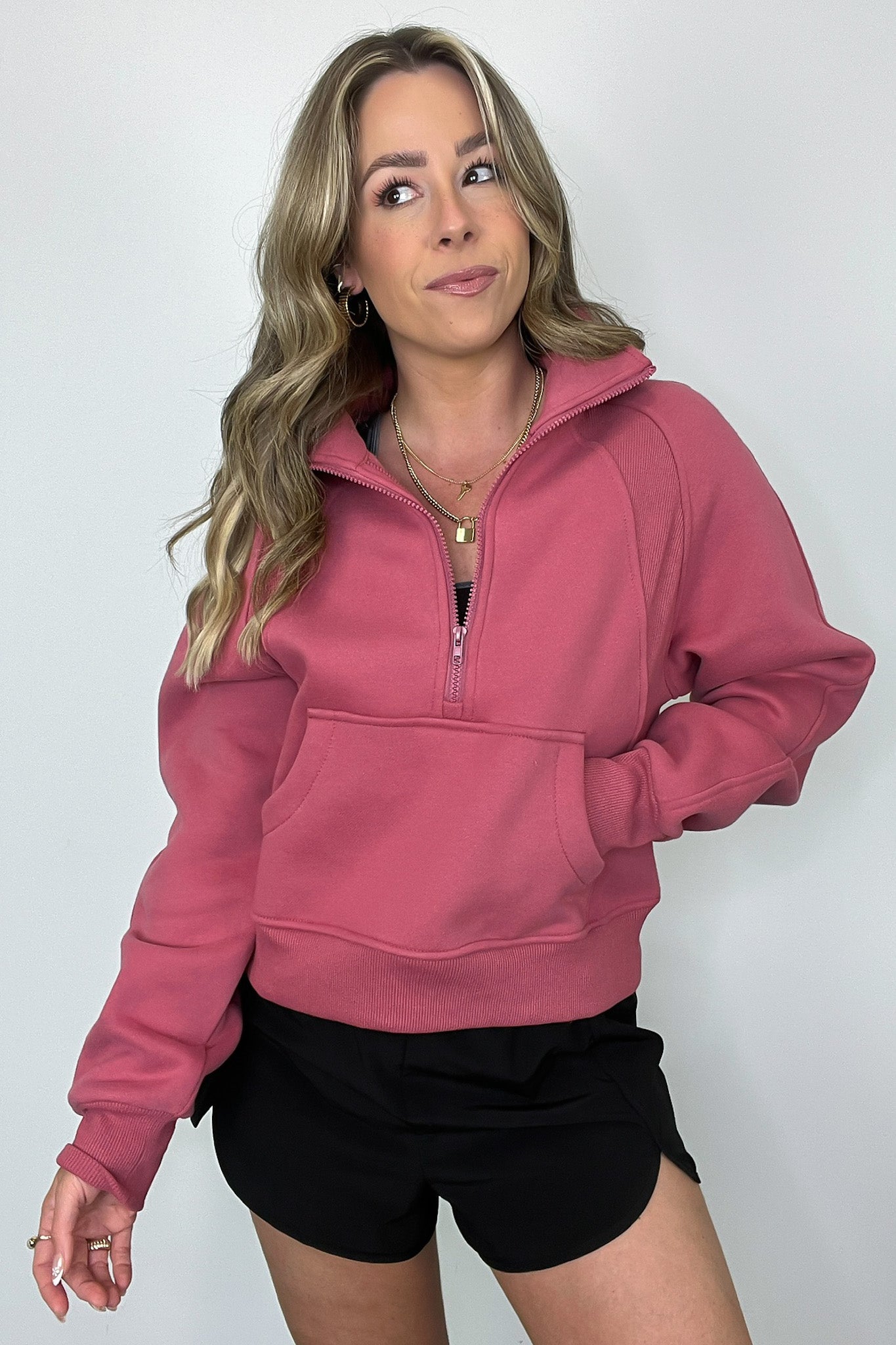  Renelle Funnel Neck Half Zip Pullover - Madison and Mallory