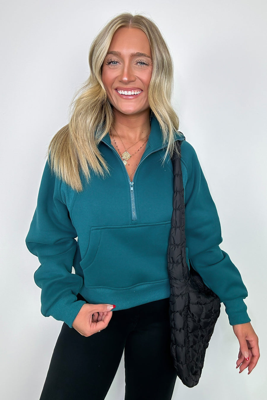  Renelle Funnel Neck Half Zip Pullover - Madison and Mallory