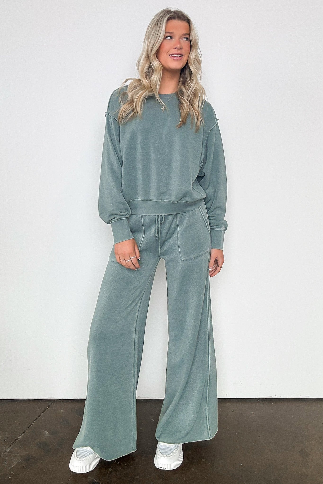  Rest Day High Rise Wide Leg Drawstring Pants - Madison and Mallory