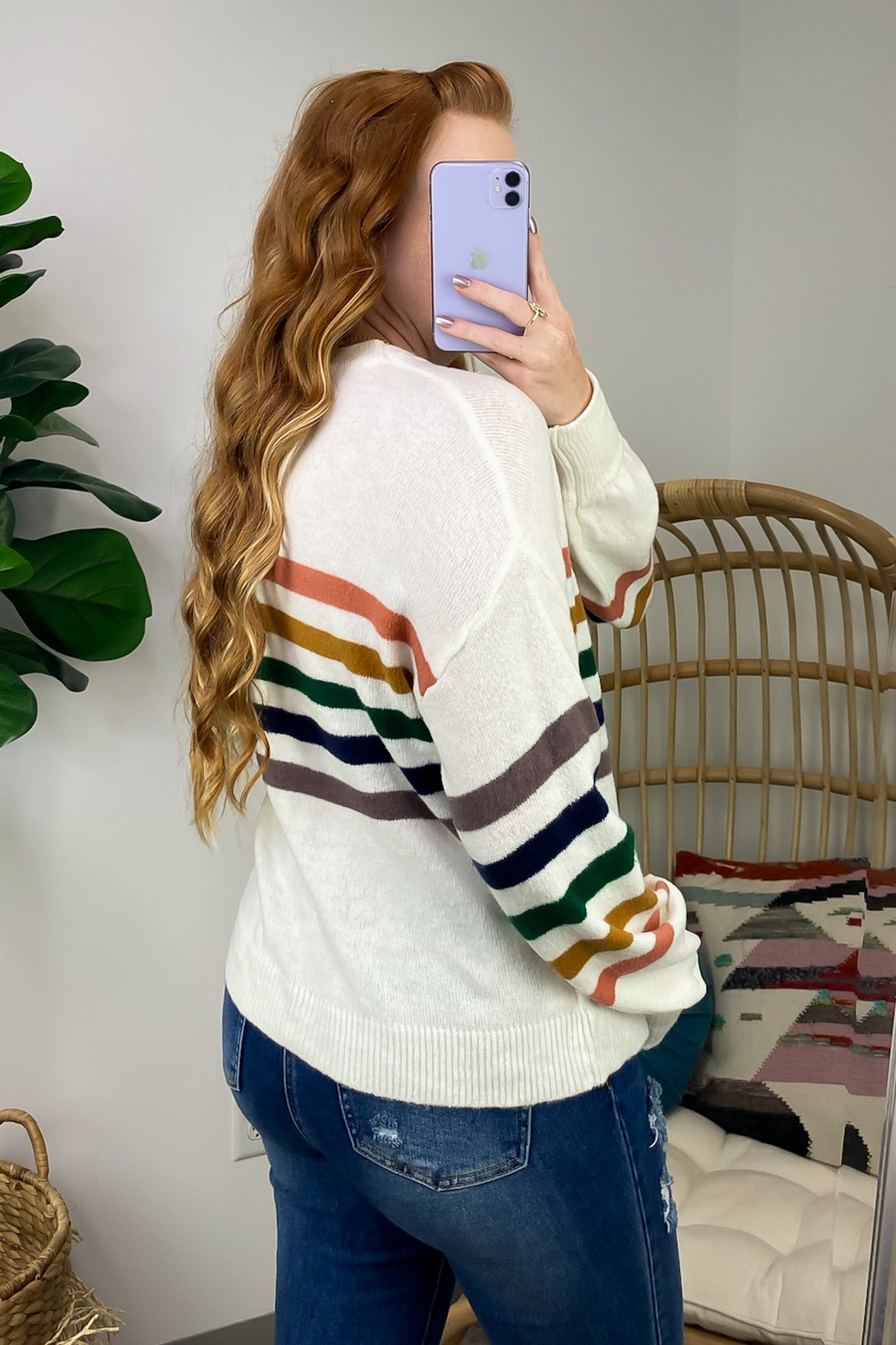  Retro Rainbows Striped Sweater - Madison and Mallory
