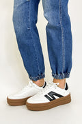 5 / White/Black Retro Rise Color Block Platform Sneakers - FINAL SALE - Madison and Mallory