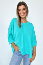 Rhysa Textured Knit V-Neck Top - FINAL SALE - Madison and Mallory