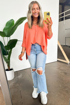 Rhysa Textured Knit V-Neck Top - FINAL SALE - Madison and Mallory