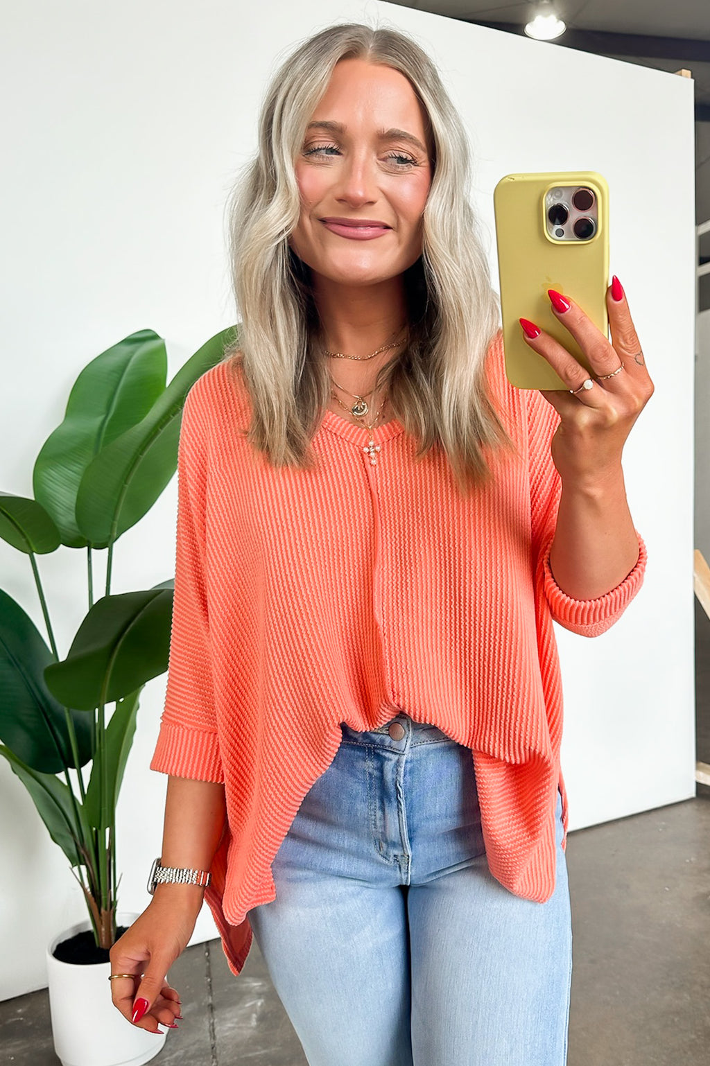 Rhysa Textured Knit V-Neck Top - FINAL SALE - Madison and Mallory