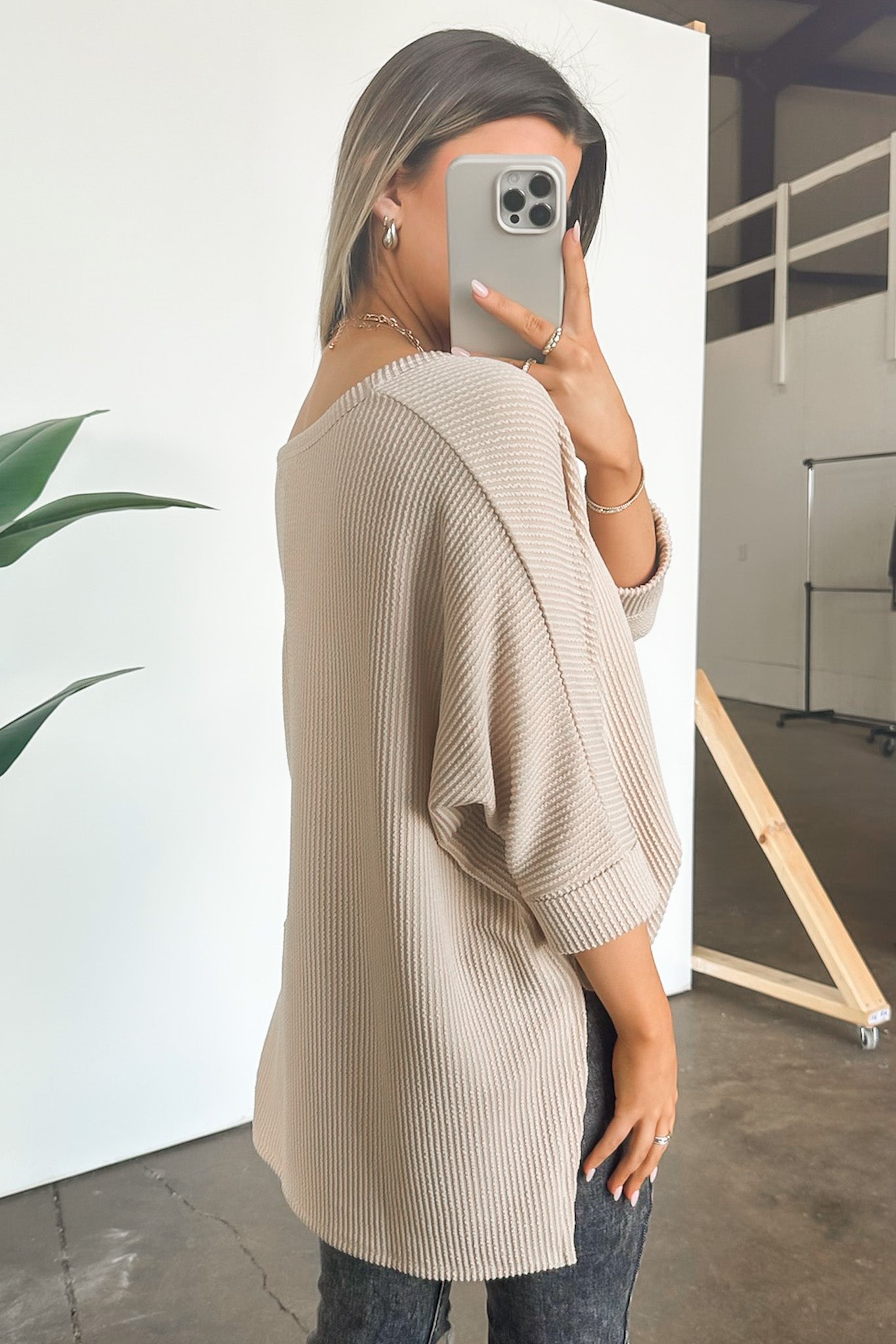 Rhysa Textured Knit V-Neck Top - FINAL SALE - Madison and Mallory