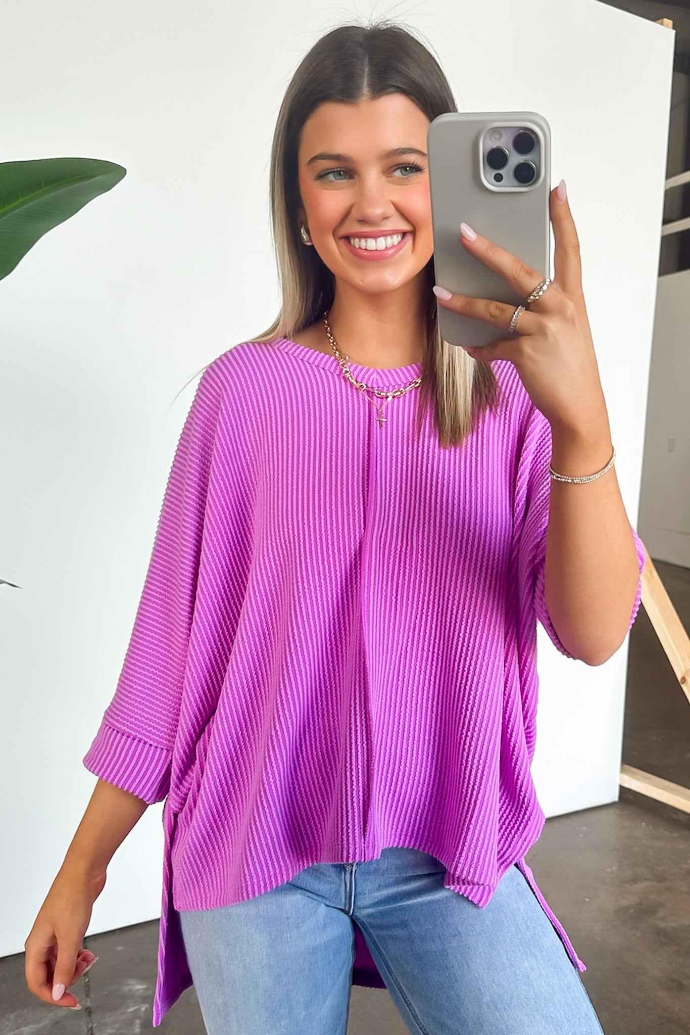  Rhysa Textured Knit V-Neck Top - BACK IN STOCK - Madison and Mallory