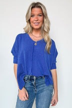 Rhysa Textured Knit V-Neck Top - FINAL SALE - Madison and Mallory