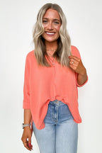 Rhysa Textured Knit V-Neck Top - FINAL SALE - Madison and Mallory