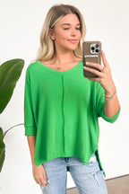  Rhysa Textured Knit V-Neck Top - BACK IN STOCK - Madison and Mallory