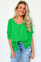  Rhysa Textured Knit V-Neck Top - BACK IN STOCK - Madison and Mallory
