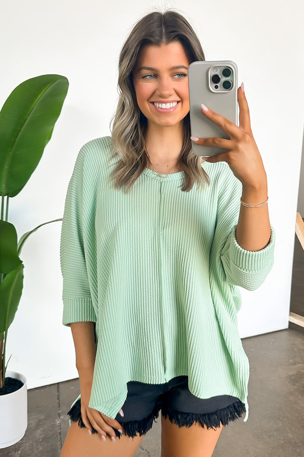  Rhysa Textured Knit V-Neck Top - BACK IN STOCK - Madison and Mallory