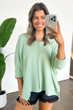 Rhysa Textured Knit V-Neck Top - BACK IN STOCK - Madison and Mallory