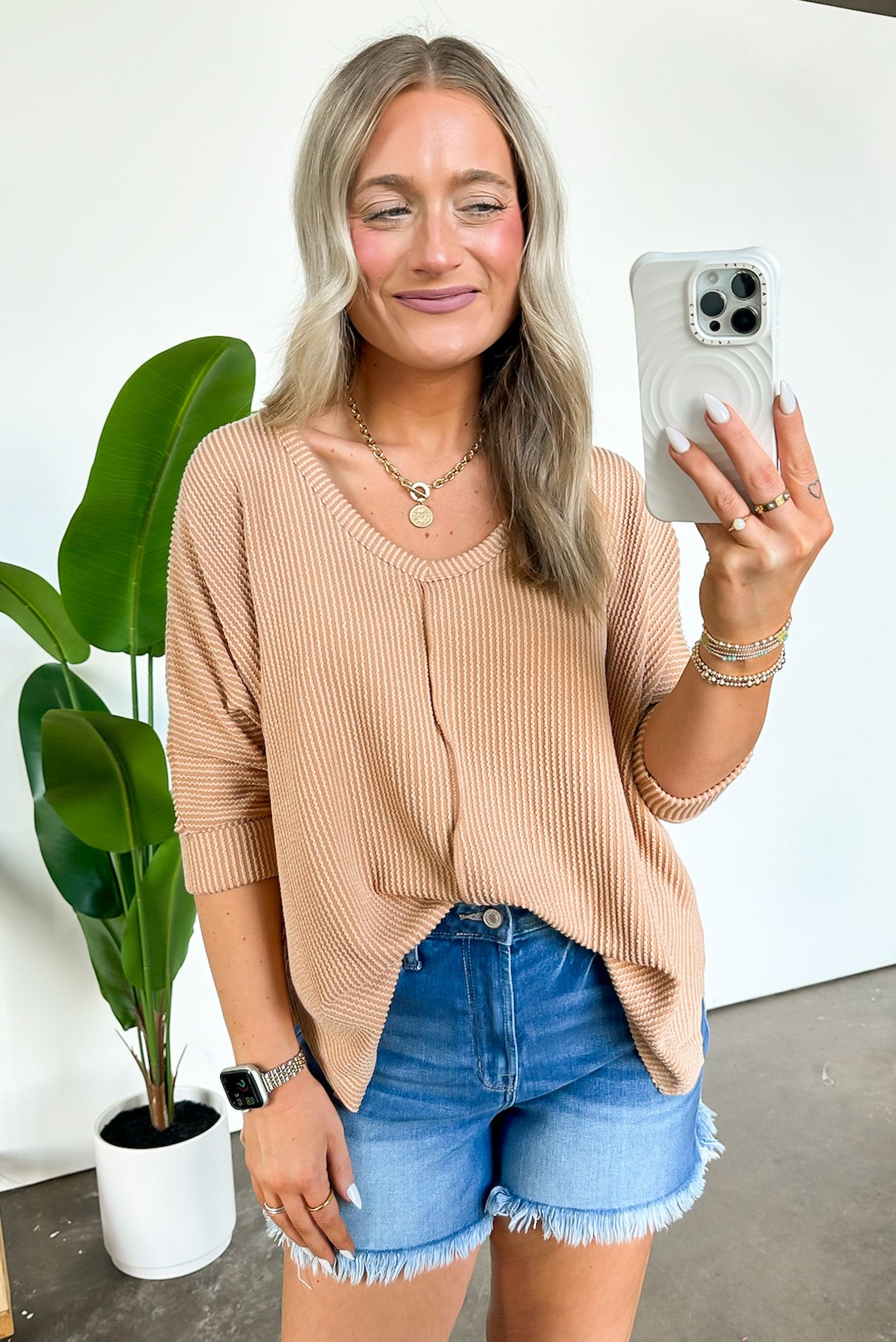 Rhysa Textured Knit V-Neck Top - BACK IN STOCK - Madison and Mallory