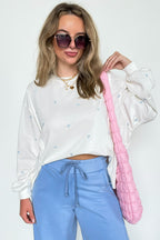 Ribbon Dreams Bow Embroidered Pullover - FINAL SALE - Madison and Mallory