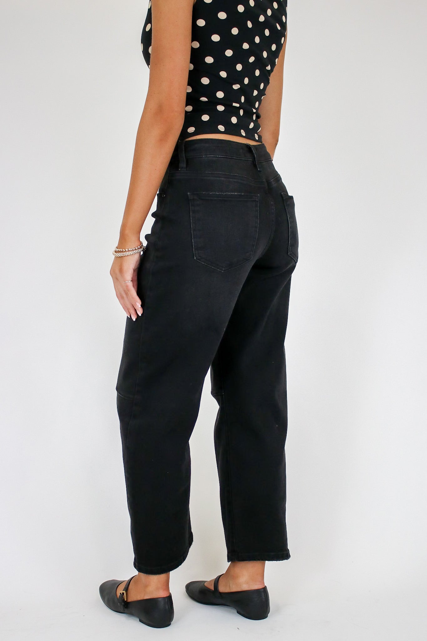 Ridgeway Mid Rise Fit Crop Wide Barrel Leg Jeans - Madison and Mallory