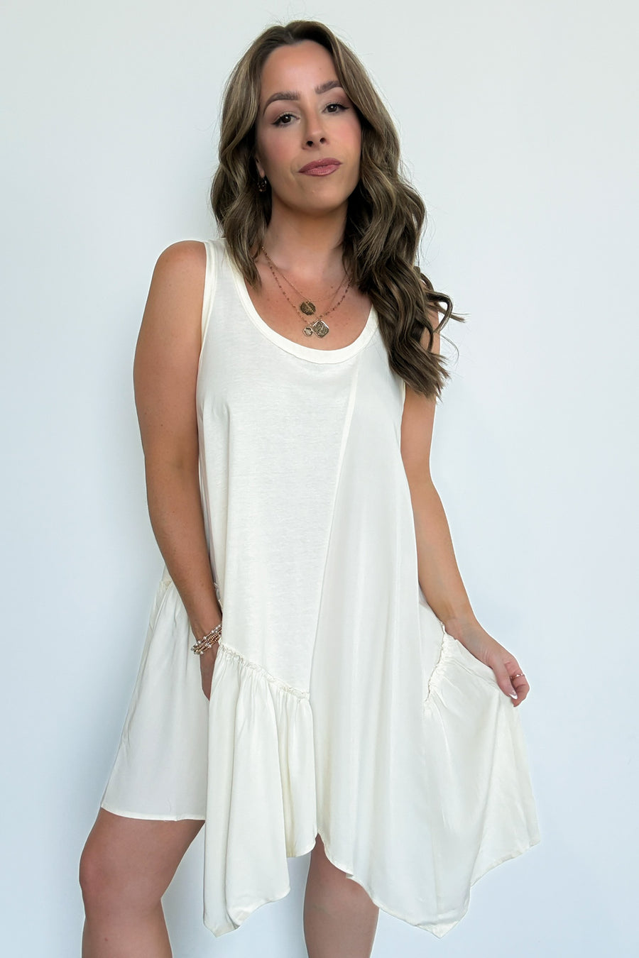 Vanilla / S Right Moment Asymmetric Flare Dress - Madison and Mallory