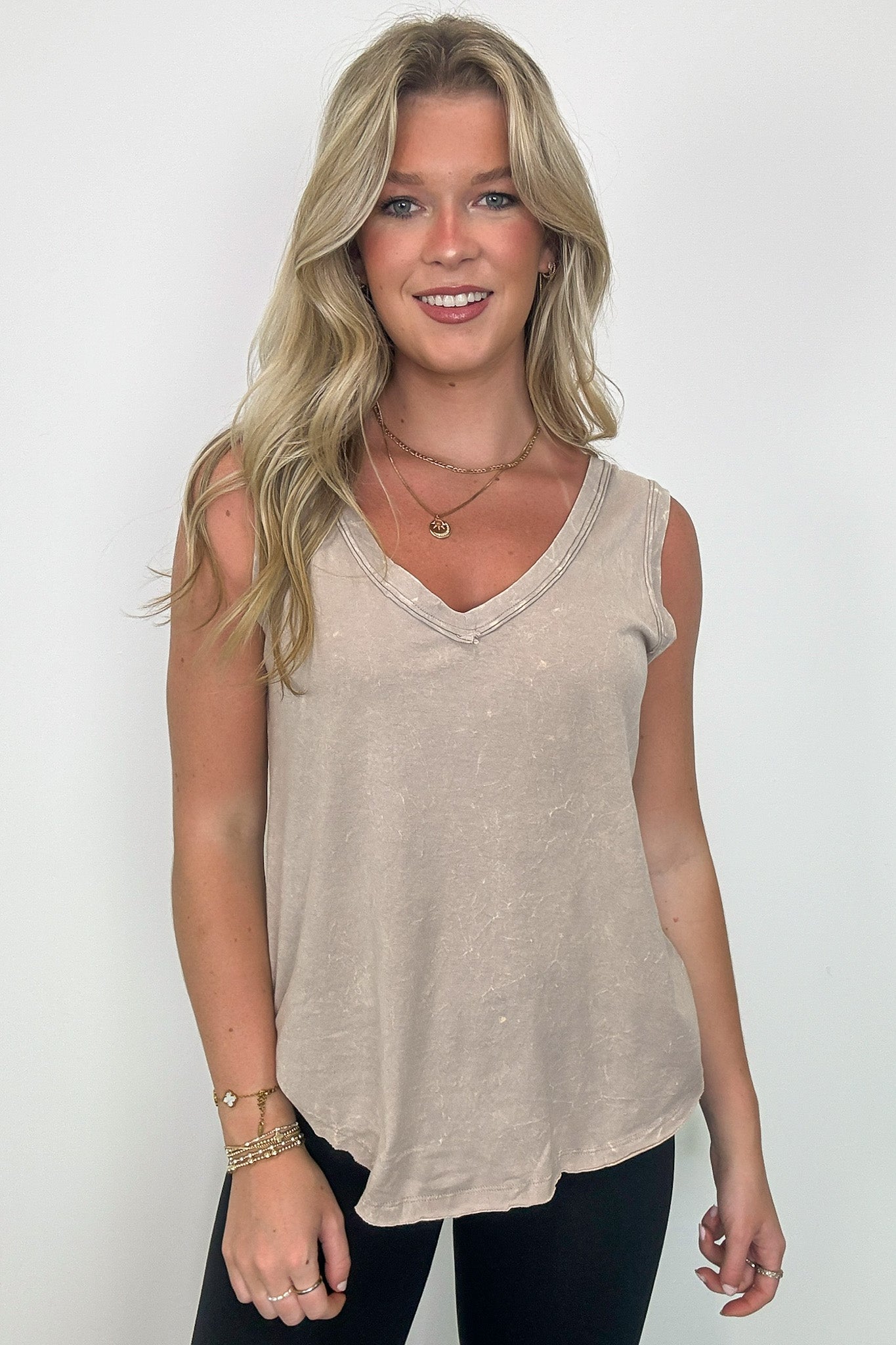  Rima Mineral Wash Flowy Tank Top - BACK IN STOCK - Madison and Mallory