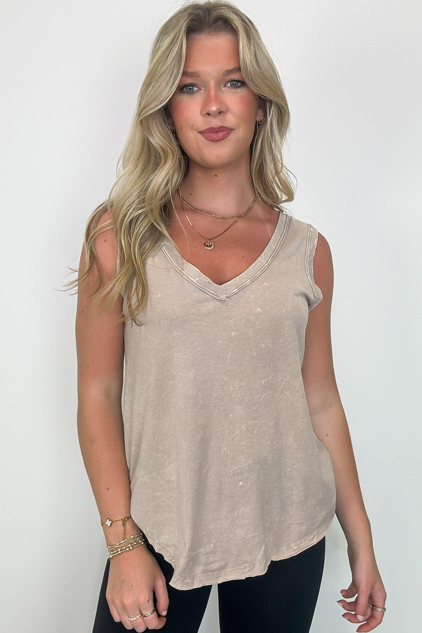  Rima Mineral Wash Flowy Tank Top - BACK IN STOCK - Madison and Mallory