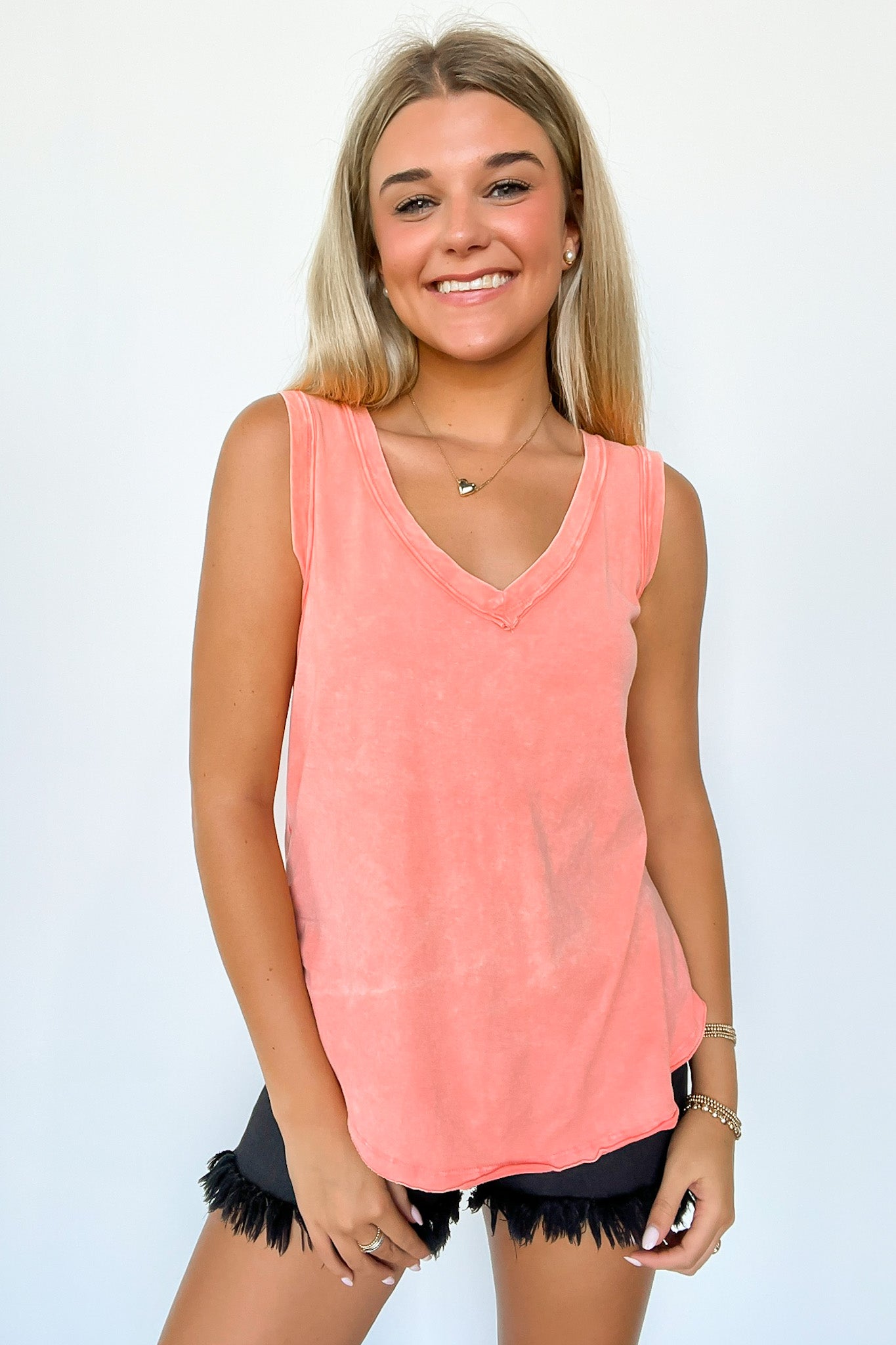  Rima Mineral Wash Flowy Tank Top - Madison and Mallory