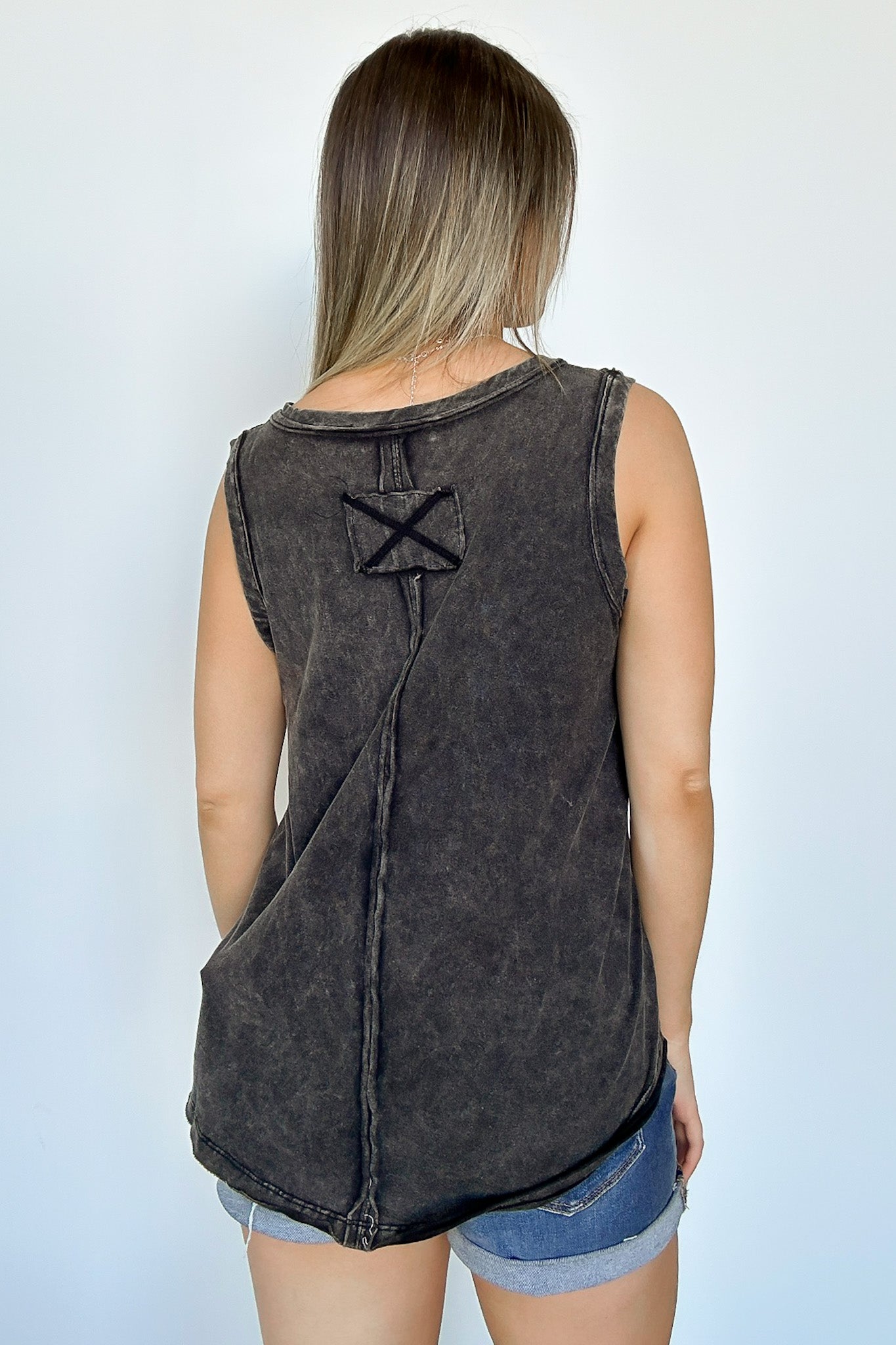  Rima Mineral Wash Flowy Tank Top - Madison and Mallory