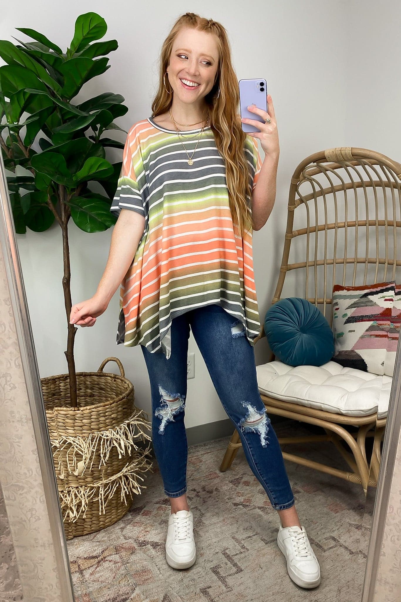  Rixo Ombre Striped Relaxed Fit Top - Madison and Mallory
