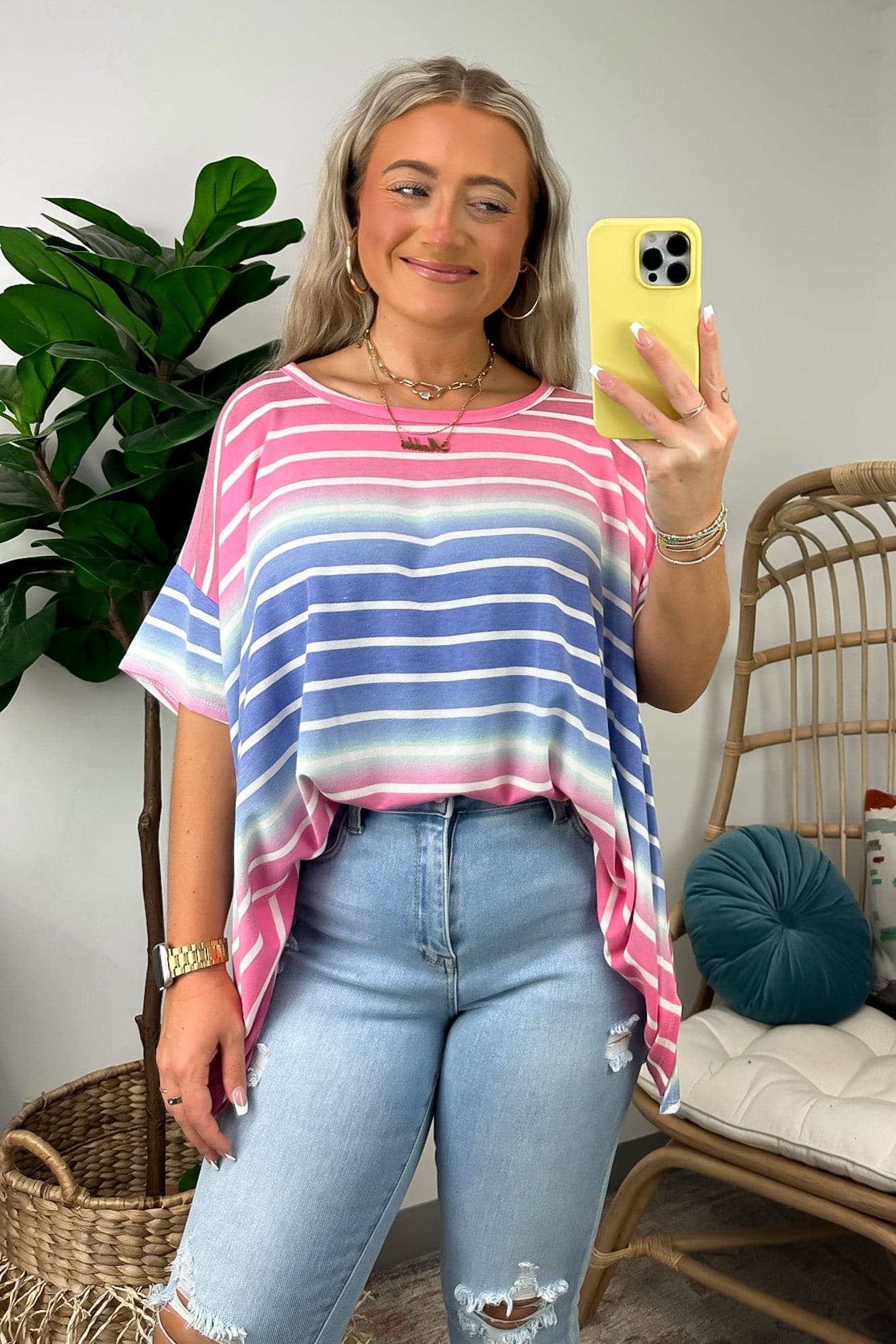  Rixo Ombre Striped Relaxed Fit Top - Madison and Mallory