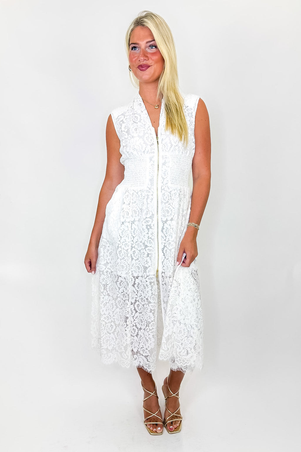 Rogue Romance Lace Detail Front Zip Dress - Madison and Mallory