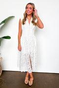 S / Cream Rogue Romance Lace Detail Front Zip Dress - Madison and Mallory