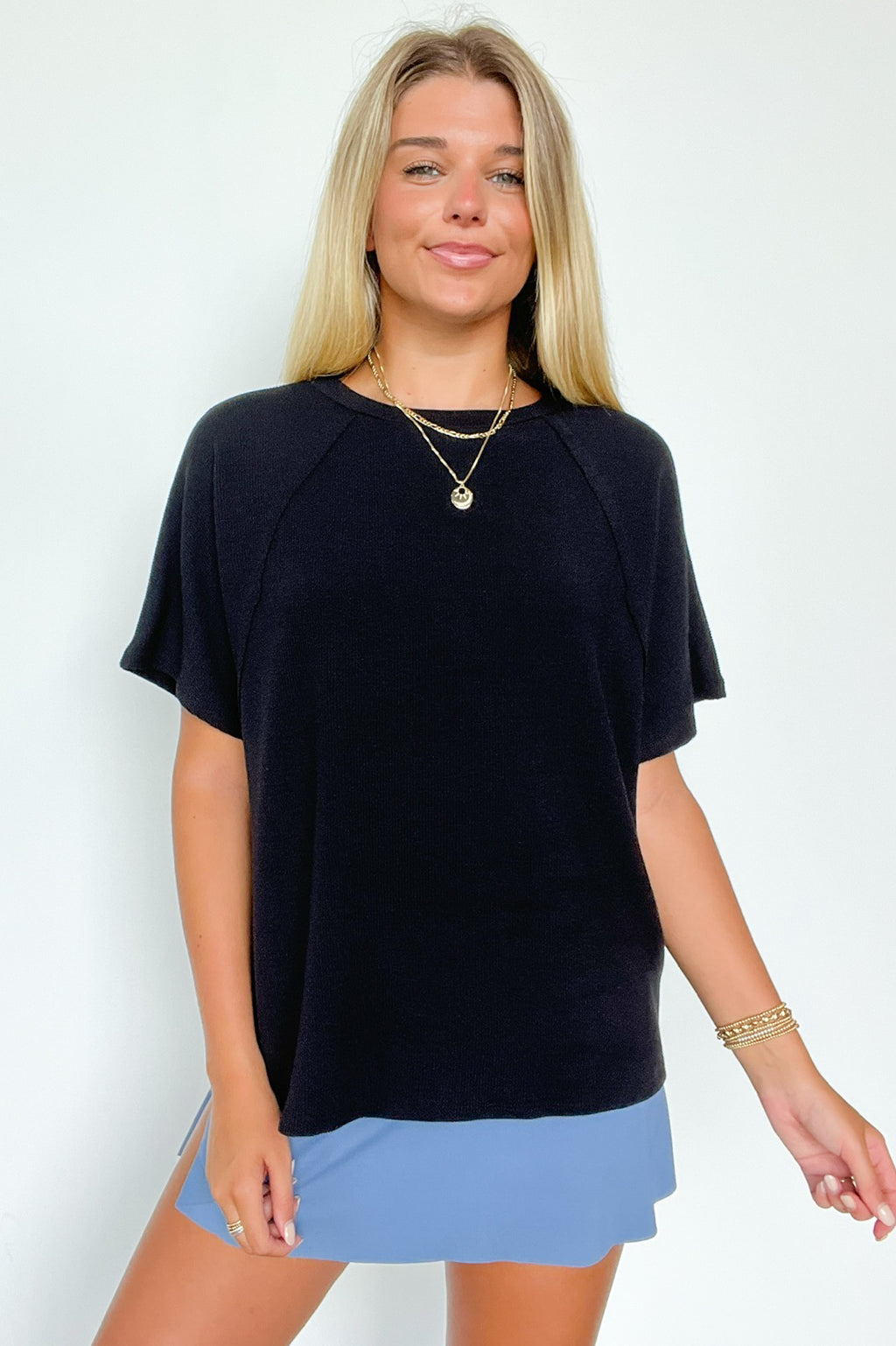 Roll With It Mini Ribbed Knit Relaxed Fit Top - FINAL SALE - Madison and Mallory