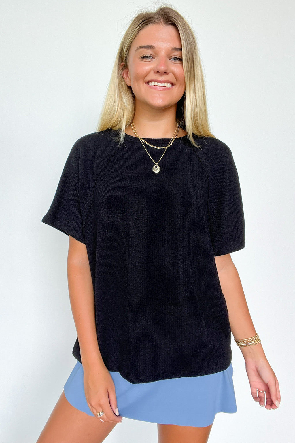 Roll With It Mini Ribbed Knit Relaxed Fit Top - FINAL SALE - Madison and Mallory