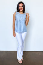 Romance Layer Lace Trim Mesh Yoke Top - Madison and Mallory
